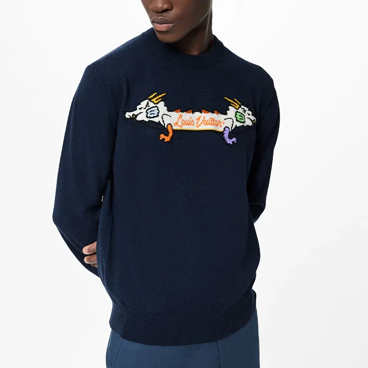 LOUIS VUITTON X Nigo Intarsia Jacquard Graphic Cashmere Crewneck-2