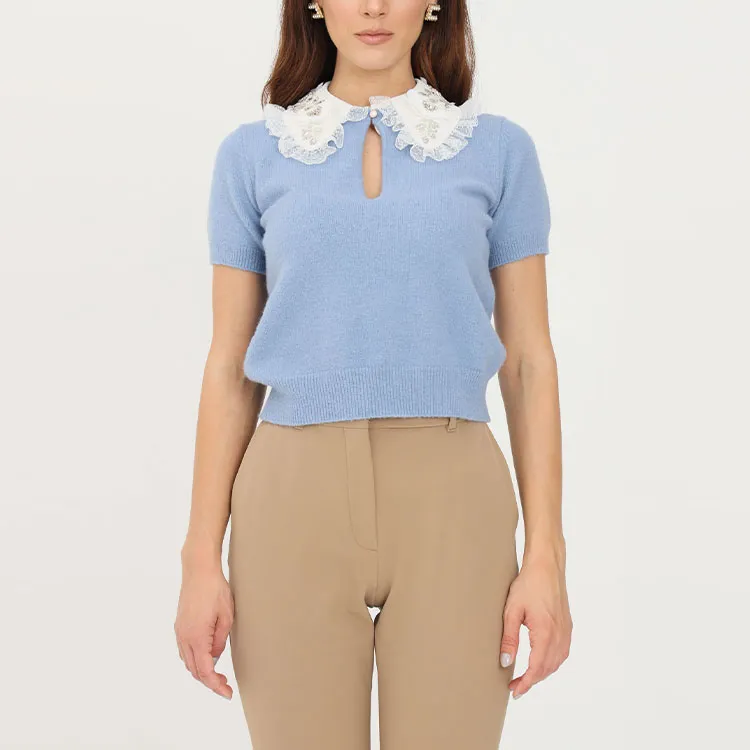 Elisabetta Franchi FW21 Fitted Sweater Women's Blue-3