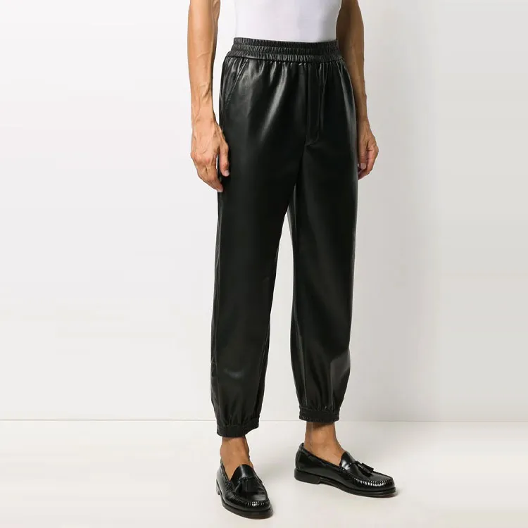 NANUSHKA Leather Pants Men Black-3