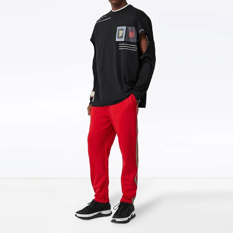 Burberry Knitted Sweatpants Men Red-3