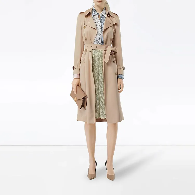 Burberry Trench Coats Women's Beige-2