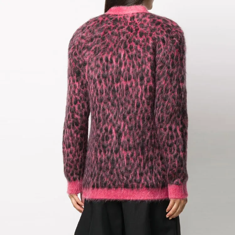 SAINT LAURENT Leopard Knitted Cardigan-3