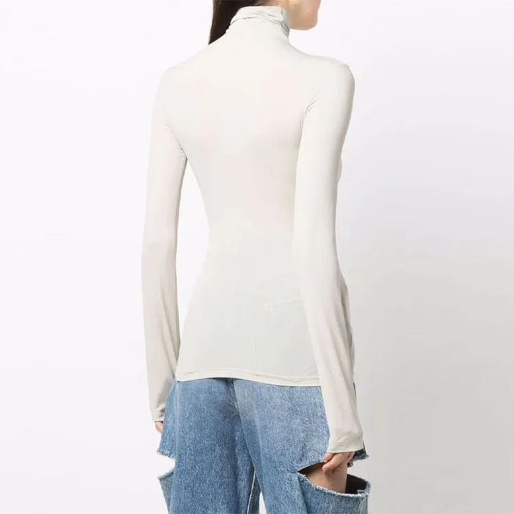 OFF WHITE Long Sleeve Second Skin Turtleneck Light Grey-1