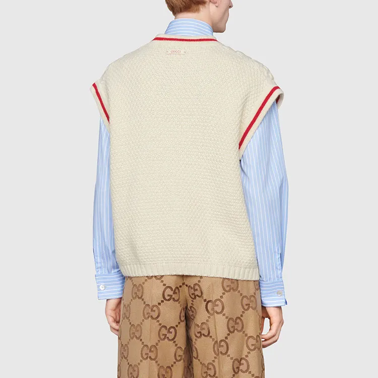 GUCCI Wool Cable Knit Vest-3