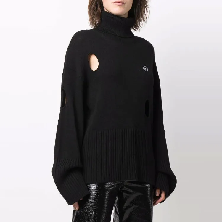 OFF-WHITE Loose Fit Sweater Women's Black-2