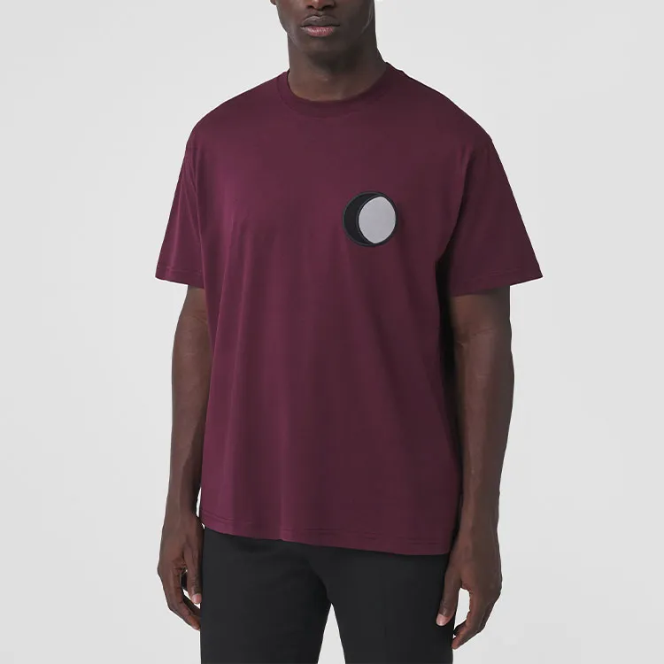 Burberry T-Shirts Men Burgundy Red-2
