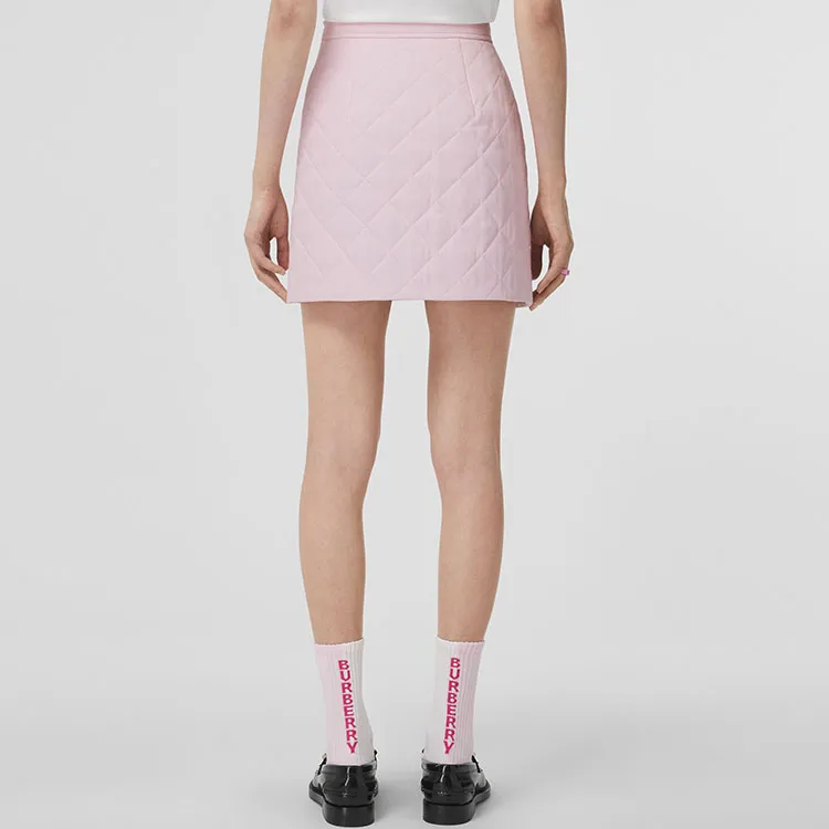 Burberry Diamond Quilted Mini Skirt 'Pale Candy Pink'-4