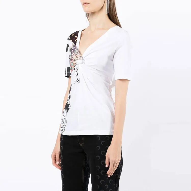 Marine Serre T-Shirts Women's White-3