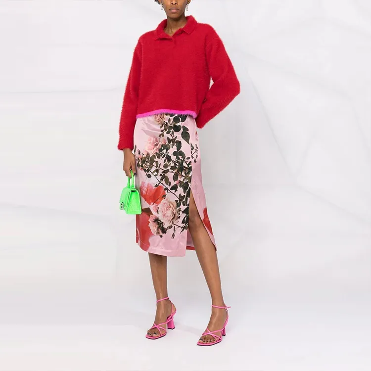 Blumarine Casual Long Skirts Women's Pink-1