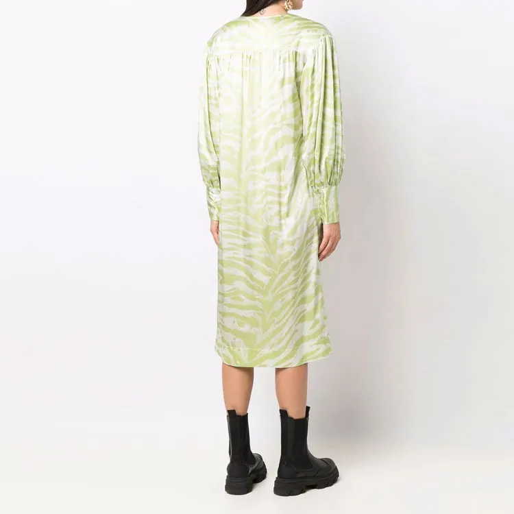 GANNI Long-Sleeved Dresses Women's Green-2