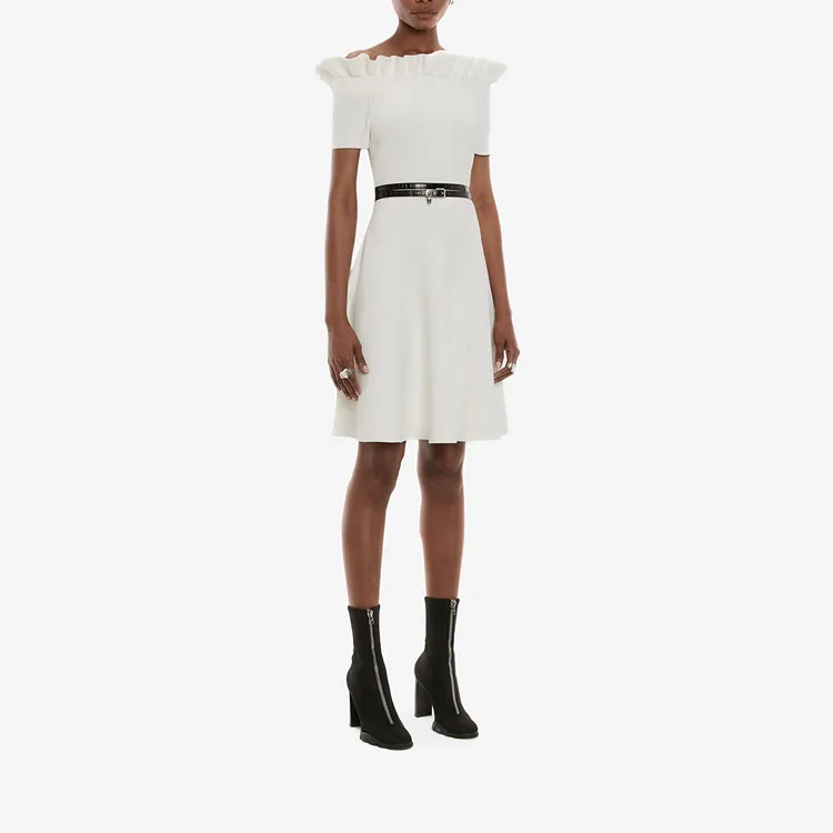Alexander McQueen Short Sleeved Dresses Women's Ivory-3