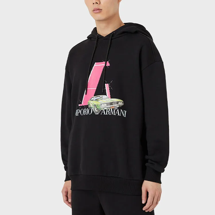 EMPORIO ARMANI Car Logo-print Hoodie-3