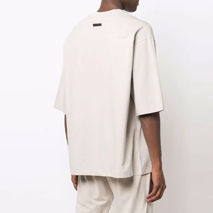 Fear Of God T Shirts Unisex Concrete Gray-3