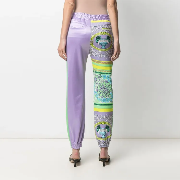 VERSACE Barocco Mosaic Print Sweatpants 'Lilac/Green Water'-4