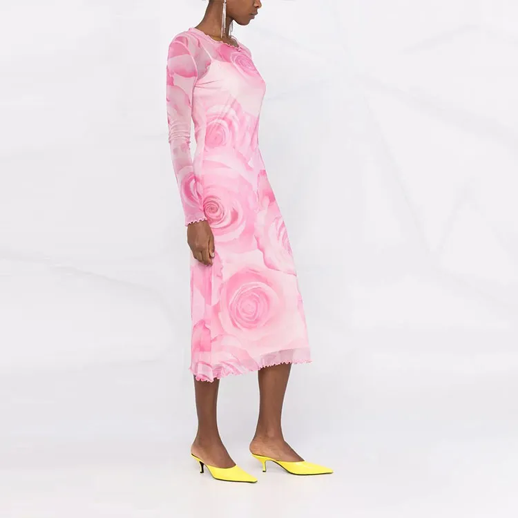 Blumarine Long-Sleeved Dresses Women's Pink-4