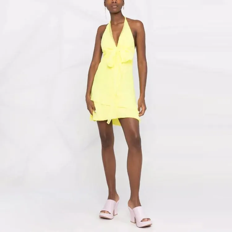 Blumarine Sleeveless Dresses Women's Yellow-3