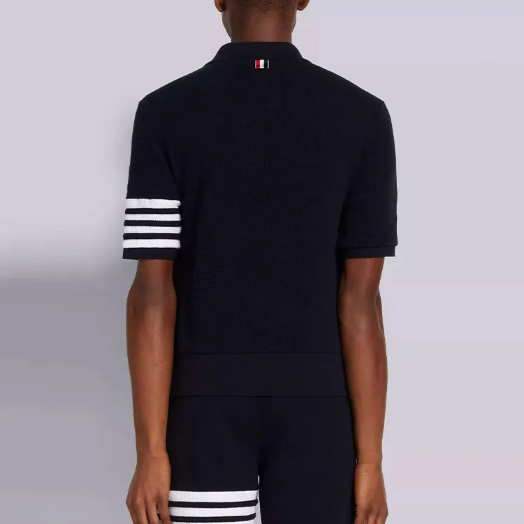 THOM BROWNE Polo Shirts Men Marine Blue-3