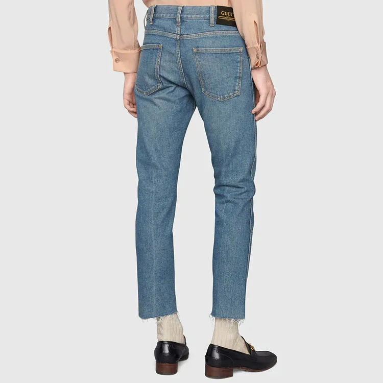 GUCCI Logo patch Straight leg Jeans-2