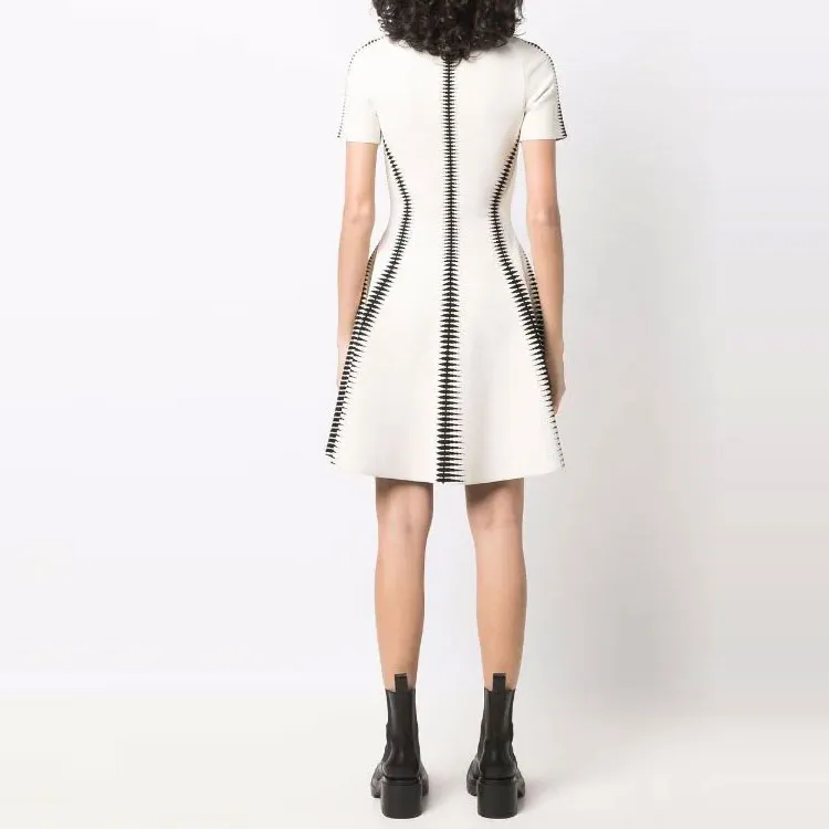 Alexander McQueen Short Sleeved Dresses Women's White-2