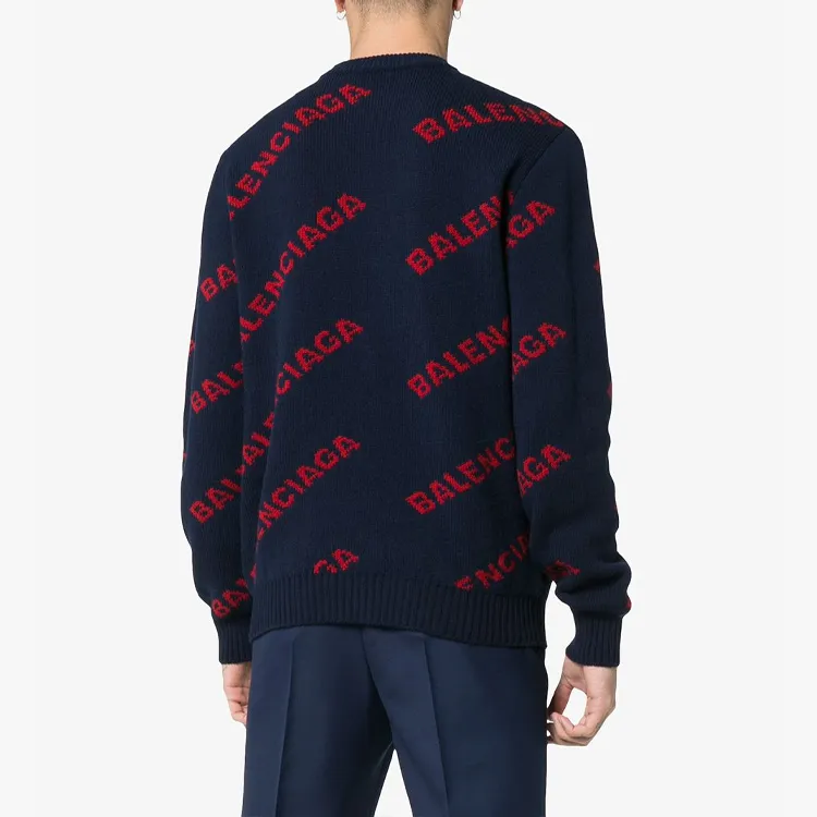 Balenciaga Sweaters Men Dark Blue-3