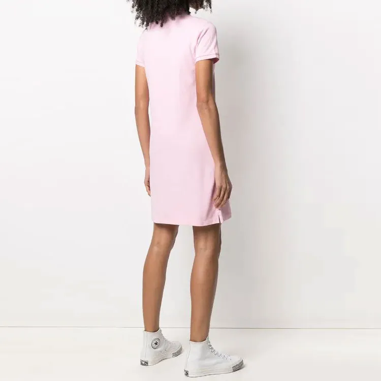 Polo Ralph Lauren Basic Mesh Polo Short Sleeve Casual Dress Pink-2