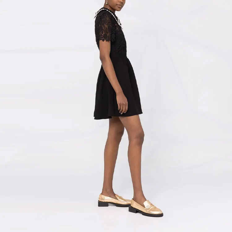 Self portrait Short Sleeved Dresses Women's Black-3