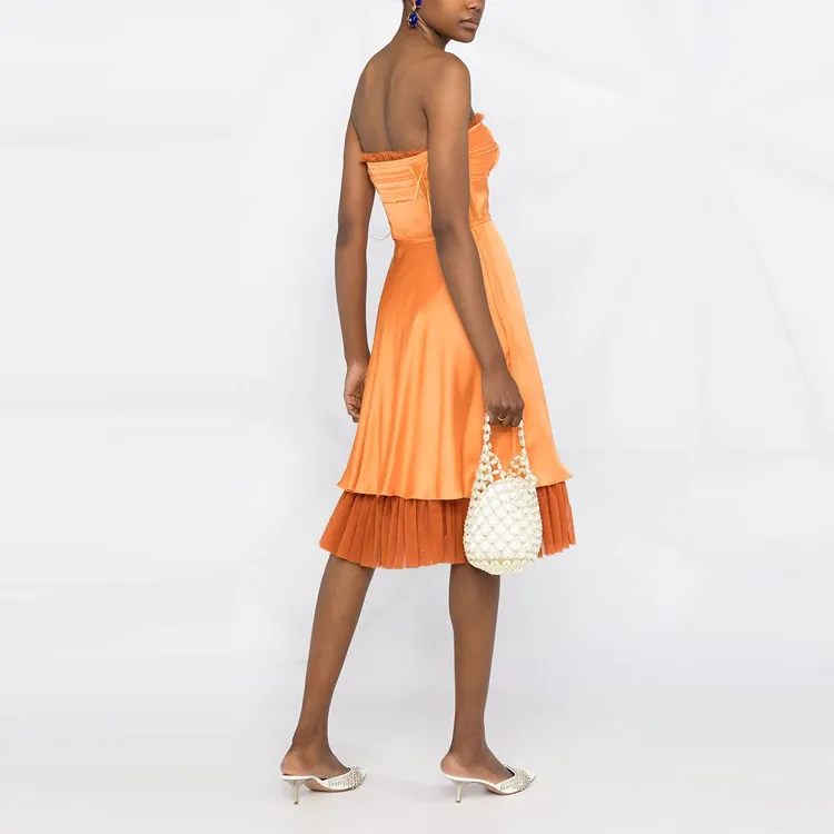 MOSCHINO Sleeveless Dresses Women's Orange-3