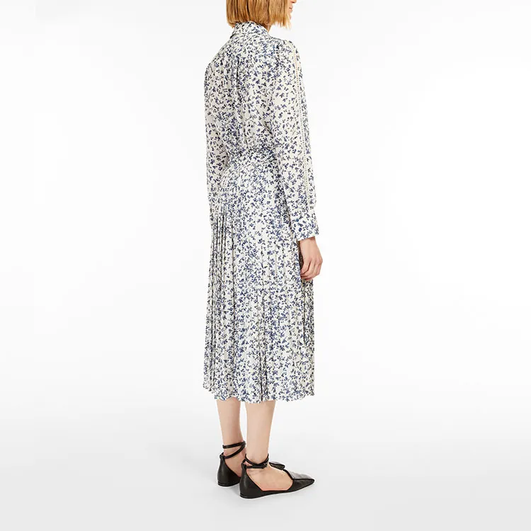 MaxMara Studio Long Sleeved Dress Women's White-3