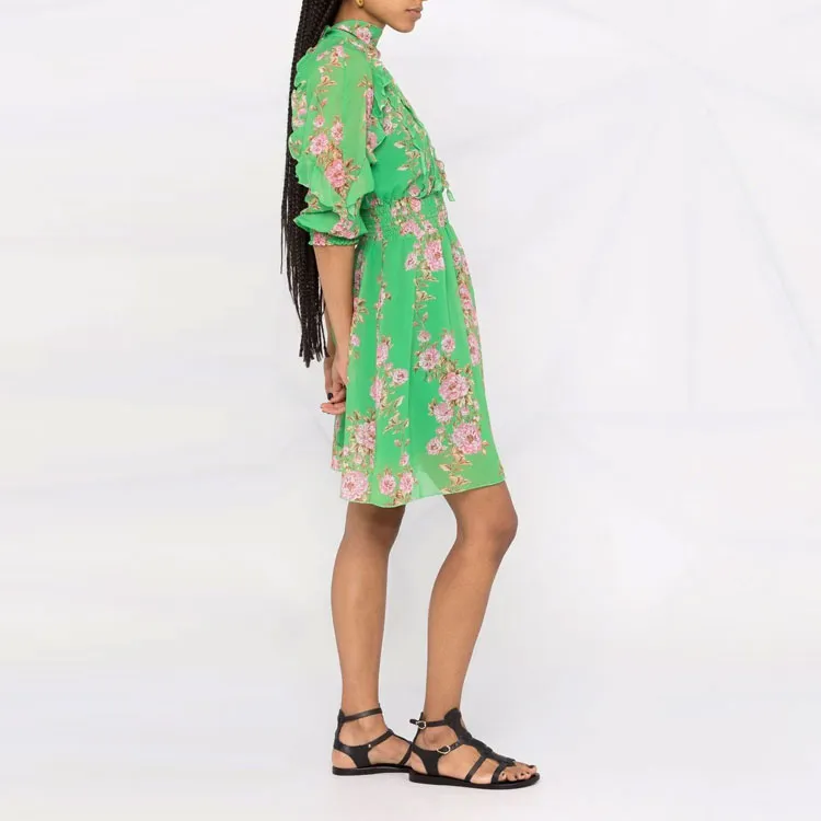 PINKO Short Sleeved Dresses Women's Green-3