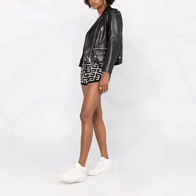 BALMAIN Maxi Monogram Knitted Shorts 'Ivoire/Noir'-3