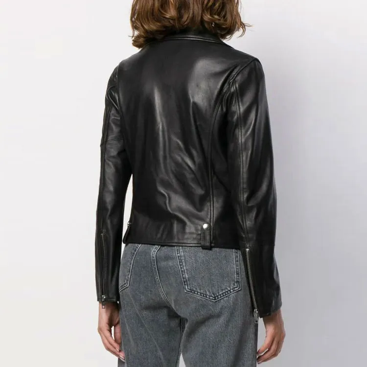DIESEL Leather Jackets Women's Black-3