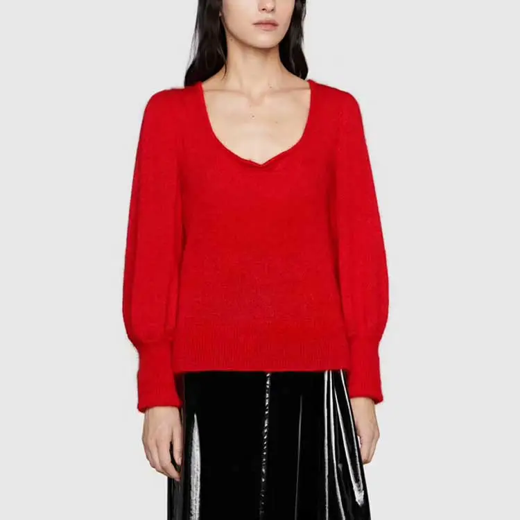 GUCCI Silk Mohair Sweater Red-3
