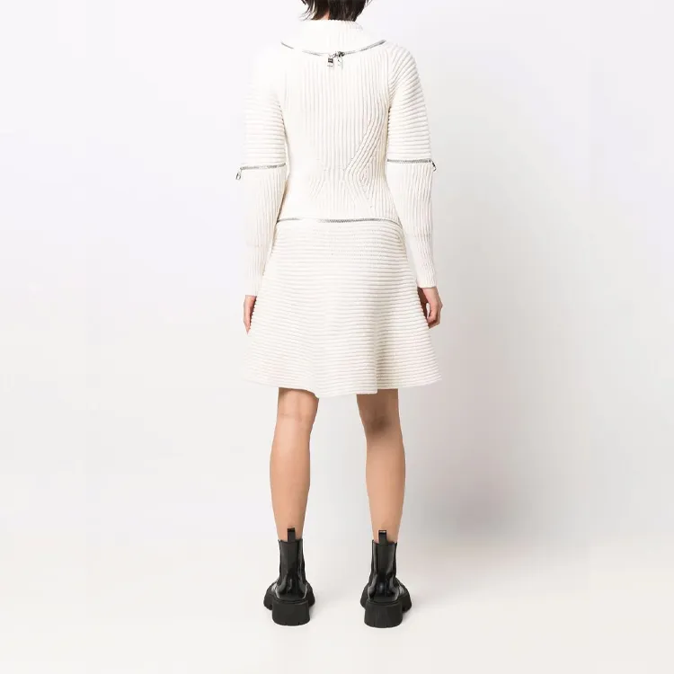 Alexander McQueen Long-Sleeved Dresses Women's White-3
