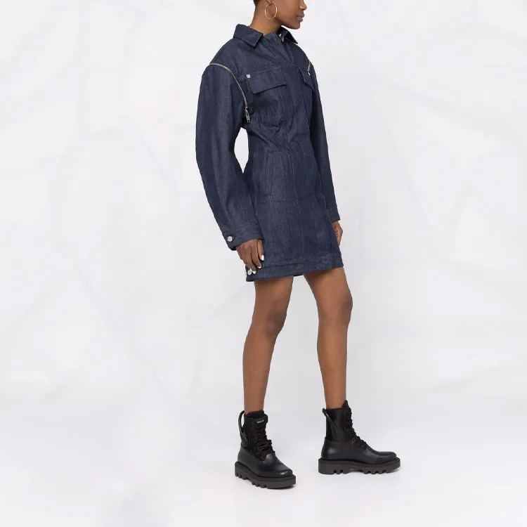 Givenchy Long-Sleeved Dresses Women's Blue-3