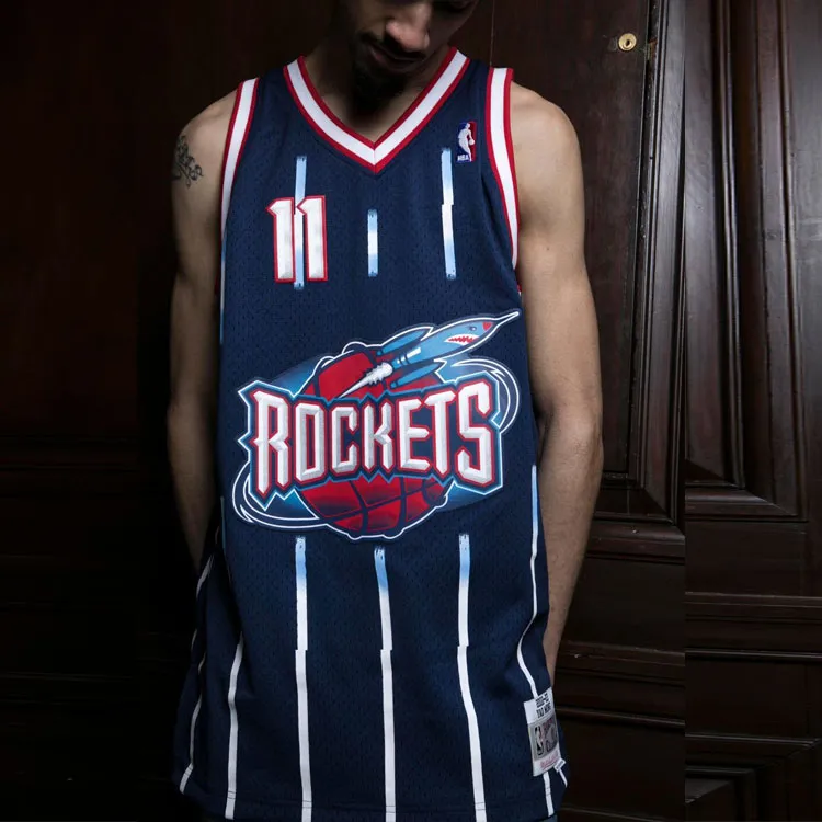 Mitchell & Ness Houston Rockets Road 2002 03 Yao Ming Swingman Jersey-5