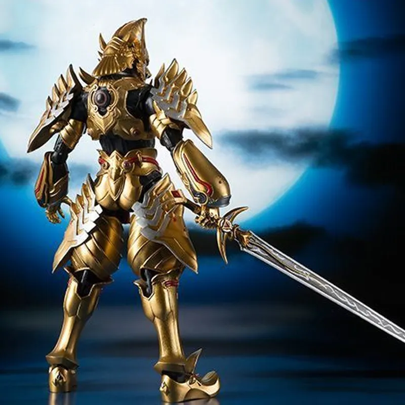 BANDAI Limited Edition SHF Garo: Red Moon Of The Netherworld Gold Knight Garo Thunder Roar Ver. Action Figures-4