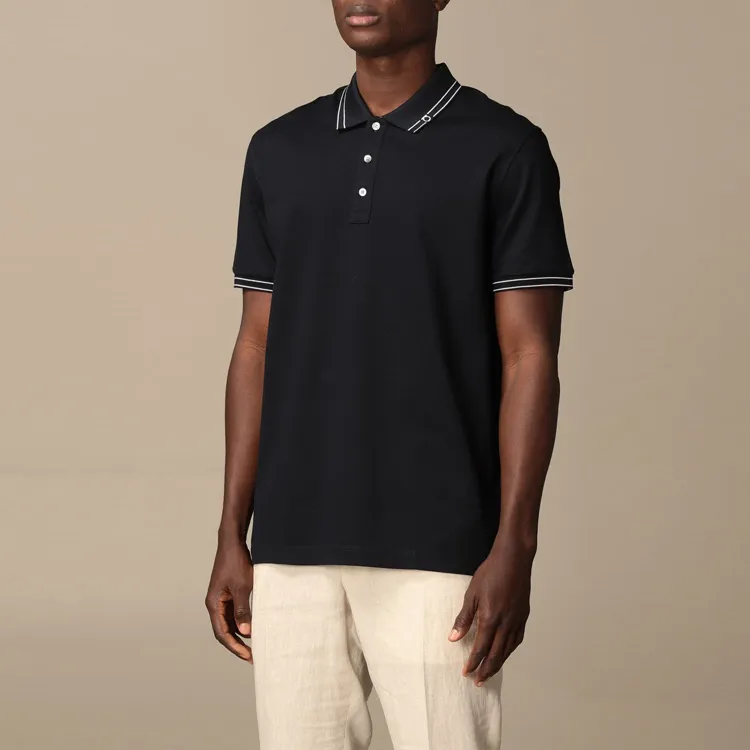 Ferragamo Polo Shirts Men Dark Marine Blue-4