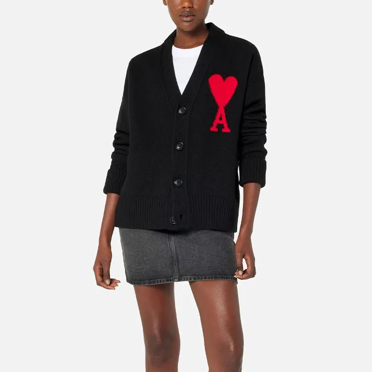 Ami Paris Intarsia logo Wool Cardigan-3
