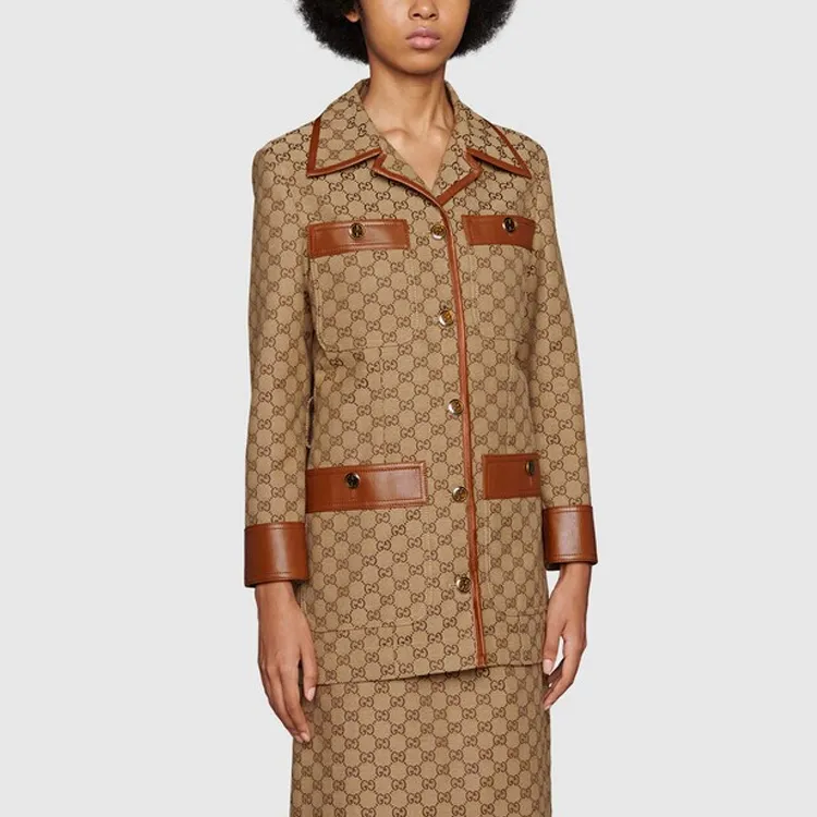 GUCCI Gg Supreme Belted Jacket-5
