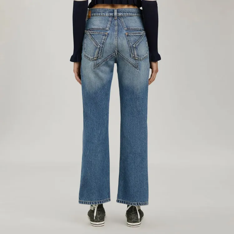 PALM ANGELS Star Flare Jeans Blue-4