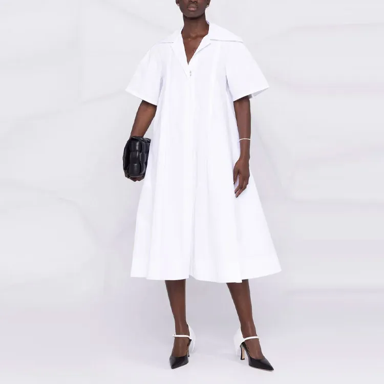 JIL SANDER Short-Sleeved Dresses Women's White-3