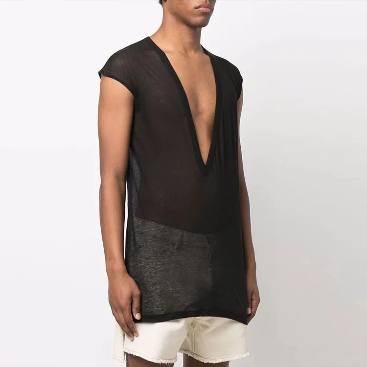 RICK OWENS Semi sheer Cotton Tank Top-1