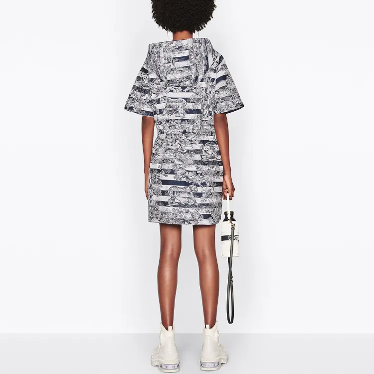 DIOR Quarterly New Products Short-Sleeved Dresses Women's Marine Blue-3