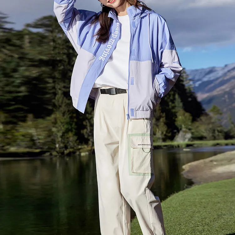 ANTA Life Collection Cropped Coats Women's Sky Feather Blue-6