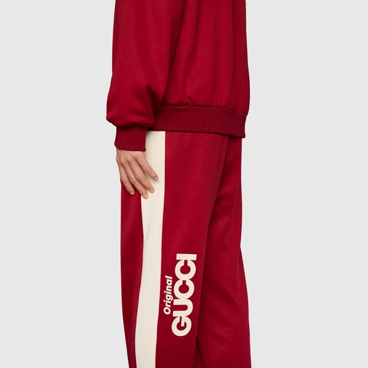 GUCCI Knitted Sports Pants Men's Red-4