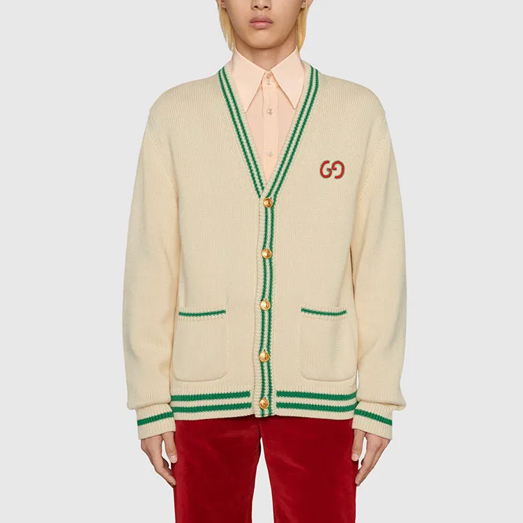 GUCCI SS22 Loose Fit Knitwear Men's Beige-3