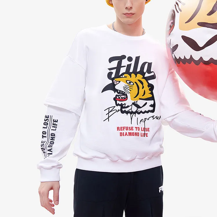 FILA FUSION BASEBALL Series Sweatshirts Men White-4
