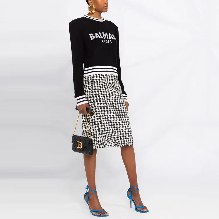 BALMAIN Intarsia knit Logo Jumper-3