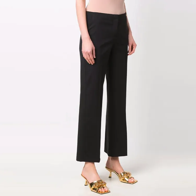VERSACE High Waist Kick Flare Trousers-3