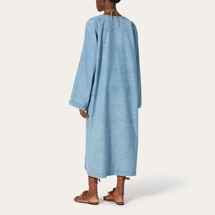 Valentino Long-Sleeved Dresses Women's Blue-3